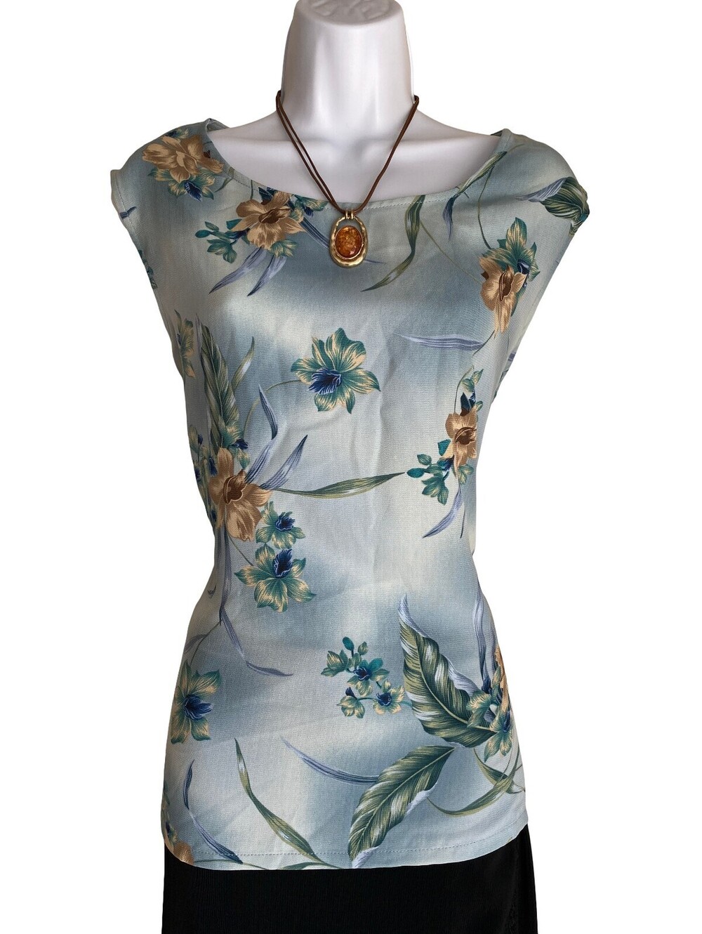 VTG BonWorth Women's  L Petite Boho Floral Tunic Blouse Cottagecore Whimsigoth